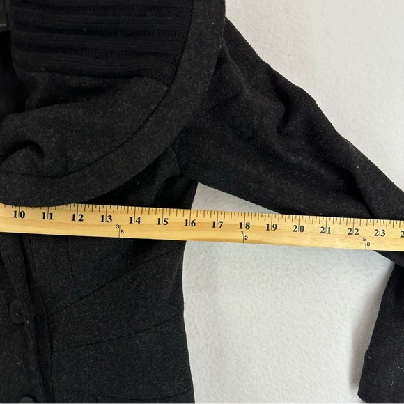 Zara Basic Peacoat Button Wool Blend Womans Small Black - Picture 6 of 10